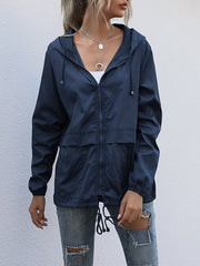Plain cool women coats casual hoodied jackets