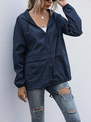 Plain cool women coats casual hoodied jackets