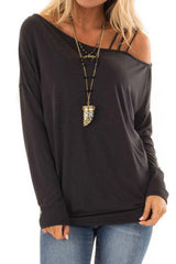 One Shoulder Woman Plain T-Shirts