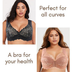 Plus Size Front Closure Extra-Elastic Breathable Front Bra