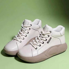 🔥Clearance Sale Alert: Thick Sole Martin Increasing Shoes - White With Cotton / US Size 4.5