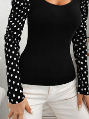 Polka Dots Casual Sexy Shirts & Tops