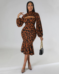 Leopard patterned Dress Set