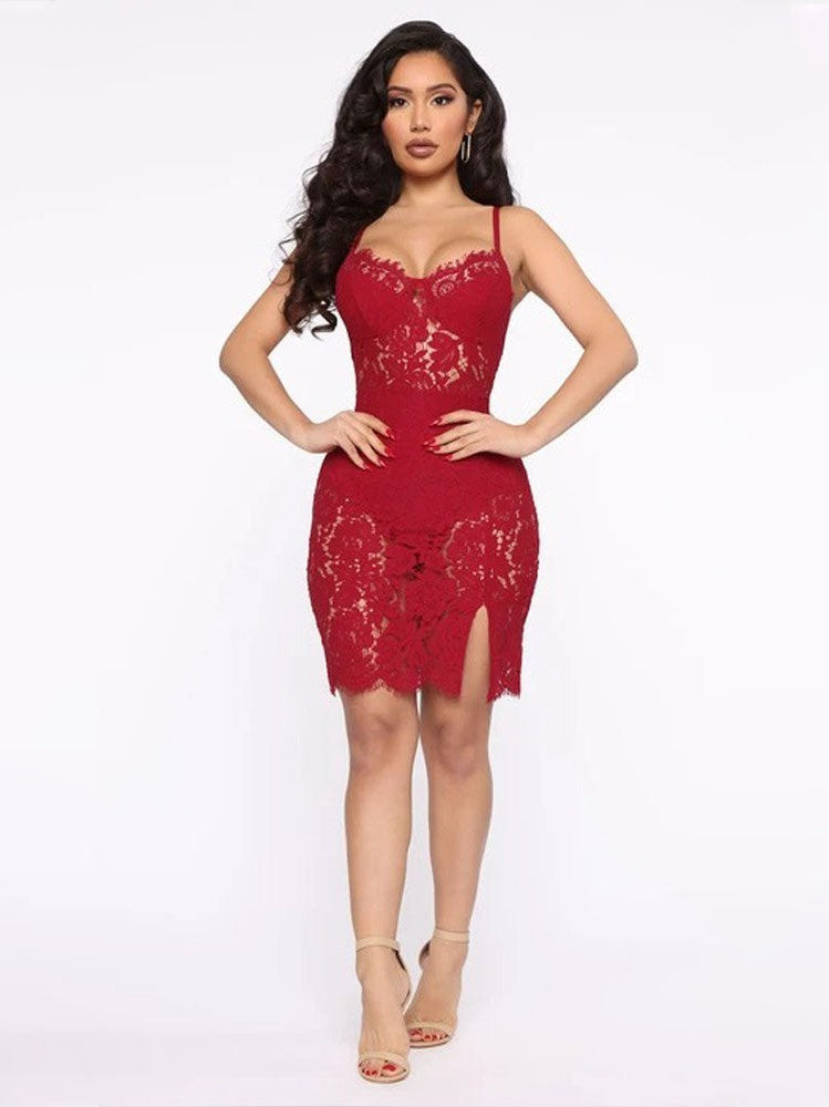 Lace All Over Bodycon Dress