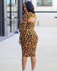 Yellow Floral Print Dress Set