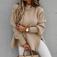 LOOSE PLAIN SIMPLE KNITTED SWEATER
