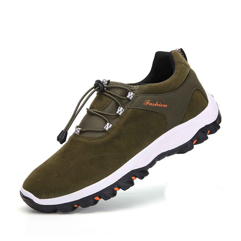 Brown Men Synthetic Suede Non Slip Outdoor Casual Hiking Shoes