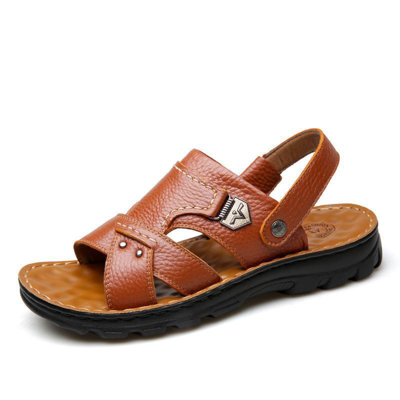 Summer Men Fashion Genuine Leather Beach Sandals