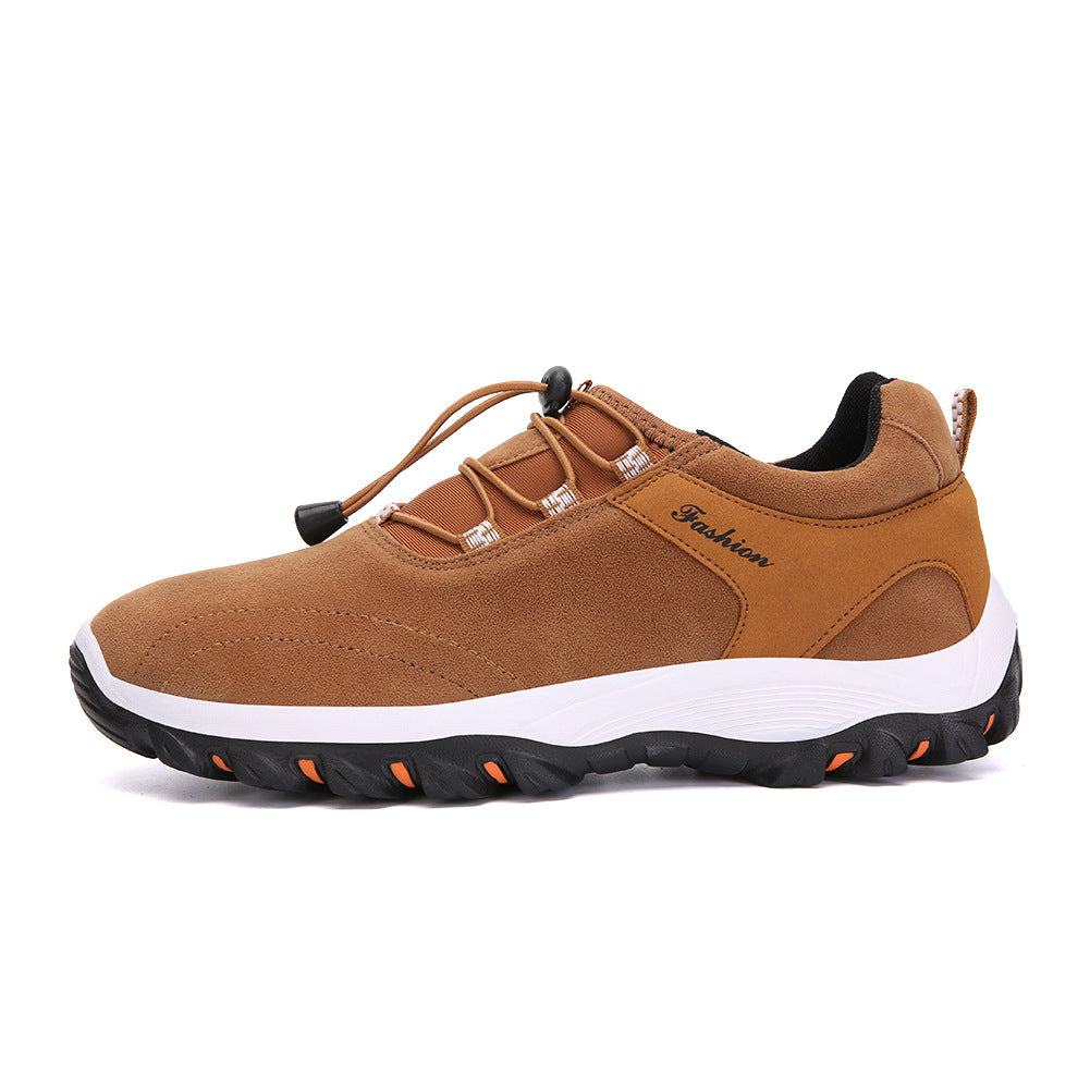 Brown Men Synthetic Suede Non Slip Outdoor Casual Hiking Shoes