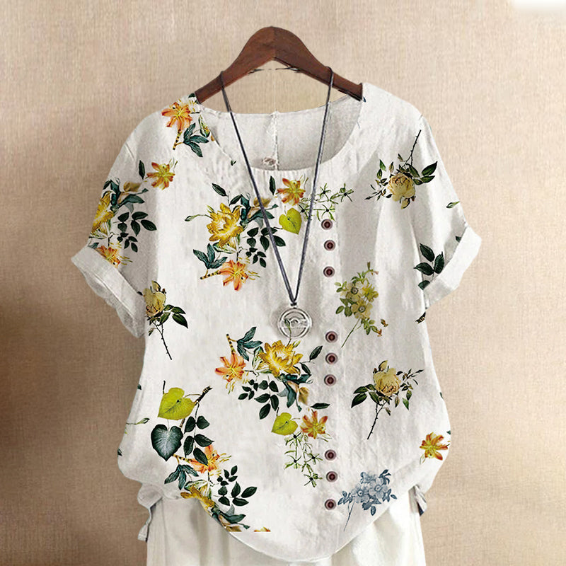 Cotton Linen Vintage T-Shirt