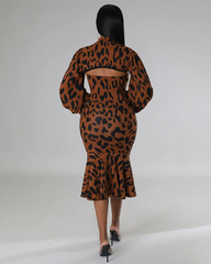 Leopard patterned Dress Set