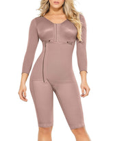 Women Breast Support Side Zipper Bodysuit