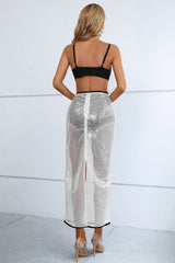 Charlene Deep V-neckline Sheer Bandage Dress