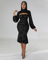 Leopard patterned Dress Set