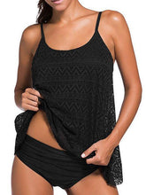 DEEP FEELING SOLID TWO-PIECE TANKINI SET