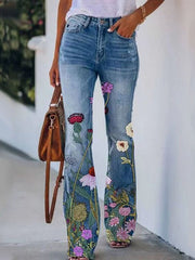 4-Button Flare Jeans