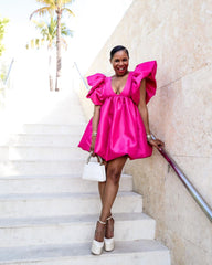 Loose V-Neck Short Sleeve Dress