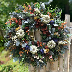 Autumn saleđWhite Pumpkins Ranunculus Wreath