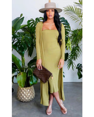 SLAY BAE CARDIGAN DRESS SET