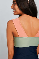SQUARE NECK COLORBLOCK ONE PIECE - PARADISE