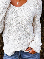 Polyester Cotton V neck Sweater