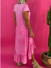 Plain Vintage Cotton-Blend Dresses