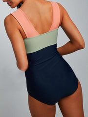 SQUARE NECK COLORBLOCK ONE PIECE - PARADISE