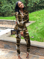 Camouflage Sports And Leisure Two-piece Suit