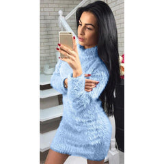 Plush High collar Long sleeve Sweaters