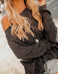 One Shoulder Loose Fitting Plain Sweaters