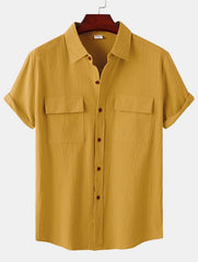 New Cotton And Linen Short-Sleeved Shirts