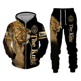 Men Lion Hooded Sports Sets