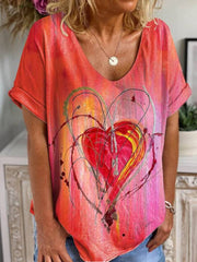 Pink Short Sleeve Floral Sweet T-shirt