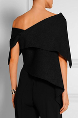 Plain Cold Shoulder One-Pieces Jumpsuits
