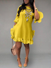 Asymmetric Frilled Dress