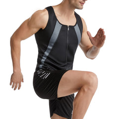 Man Active Workout Running Gym Running Top Round Neck Sleeveless Fron