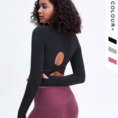 Short High-stretch Yoga Long-sleeved Top Quick-drying Breathable