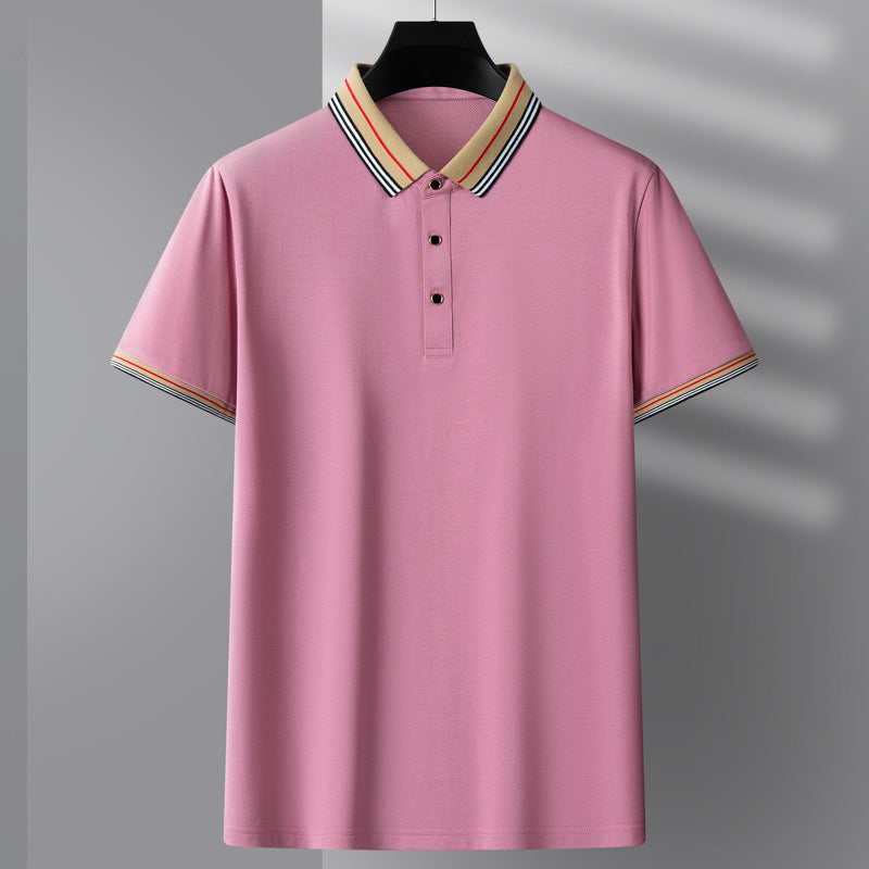 Silk Solid Color Printing Polo Shirt