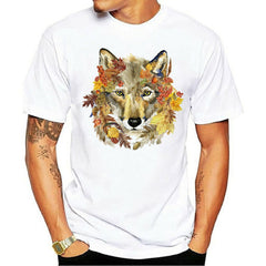 Animal Printed Round Neck Short Sleeved T-shirt