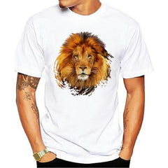 Animal Printed Round Neck Short Sleeved T-shirt