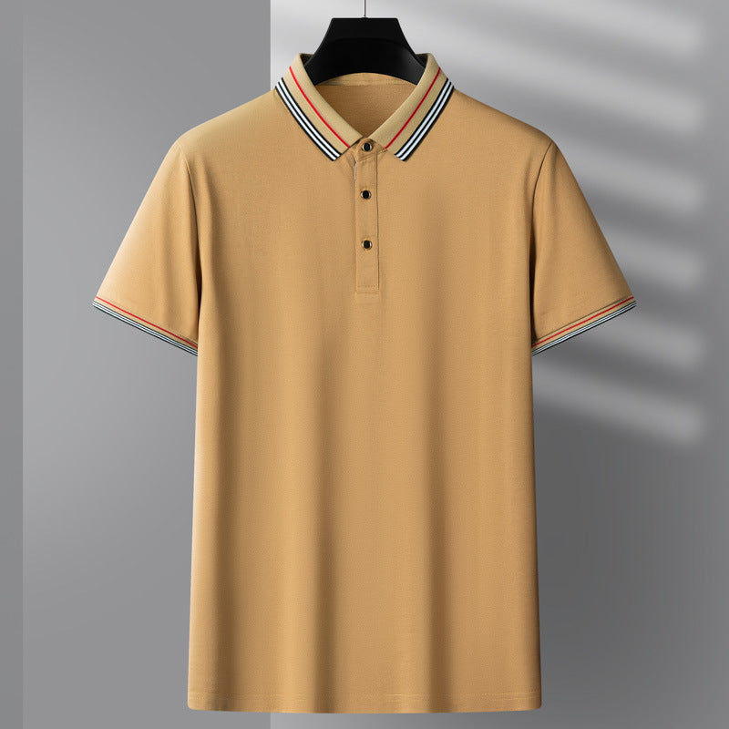 Silk Solid Color Printing Polo Shirt