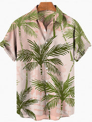 Hawaiian Printed Loose Fitting Short Sleeved Shirts