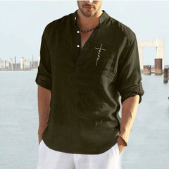 Men's Standing Collar Casual Shirt