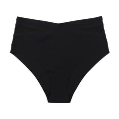 Female Solid Color Mesh V-Shape Waisted Panties