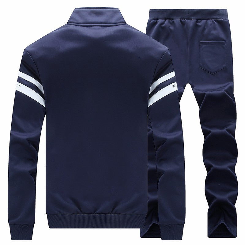 Casual Standing Collar Long Sleeved Sports Set