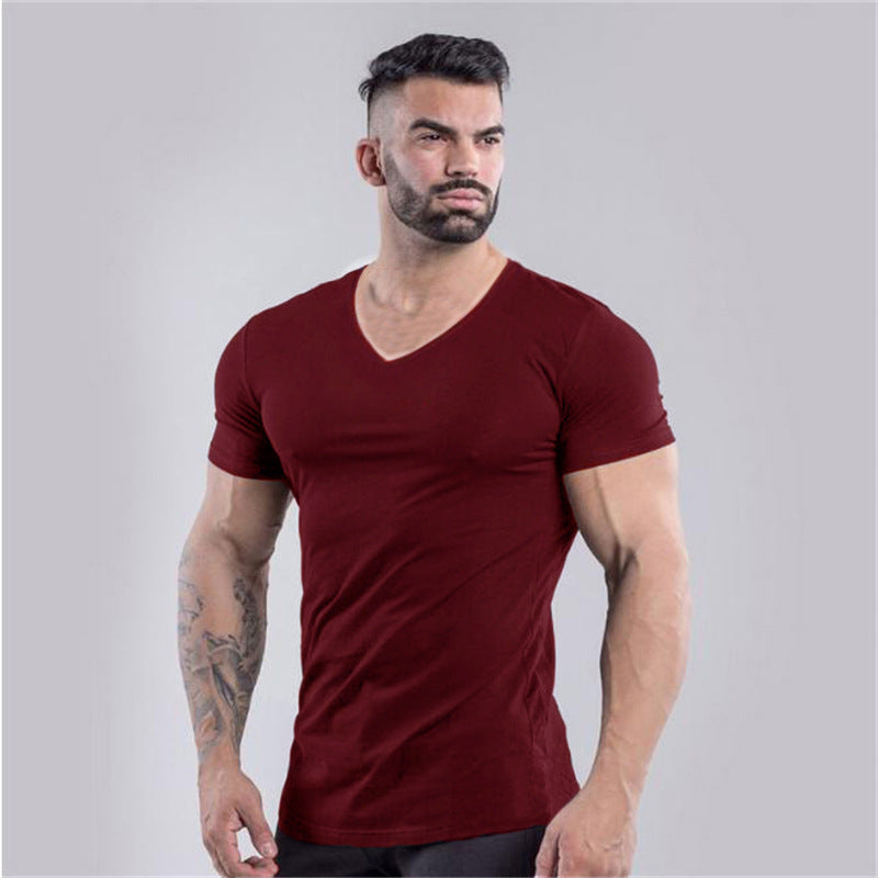 V-neck Pure Cotton Fitness Top