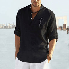Men's Standing Collar Casual Shirt