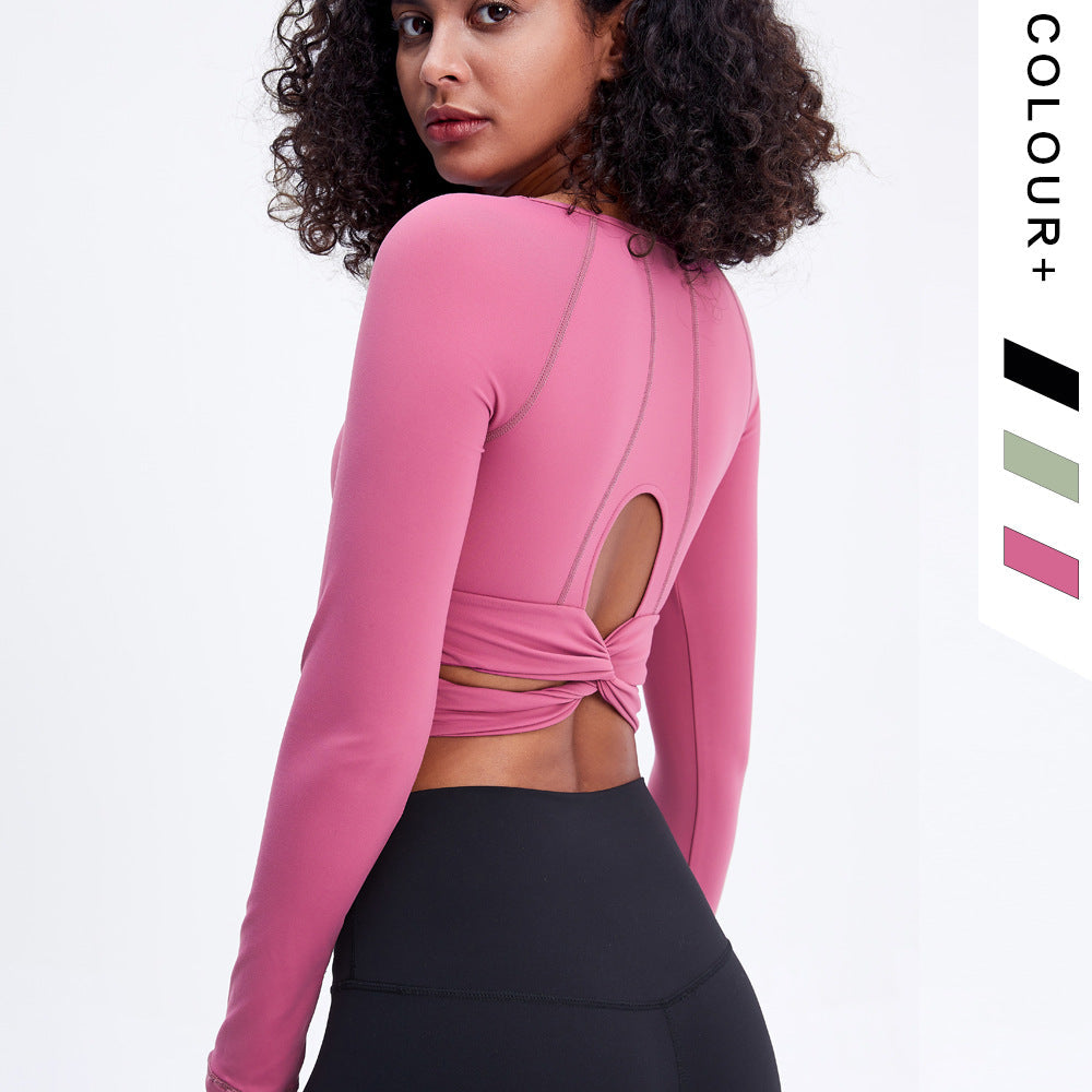 Short High-stretch Yoga Long-sleeved Top  Quick-drying Breathable