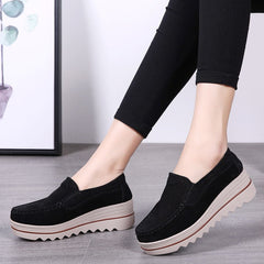 2 IN Thick Soled Hollowed MAMA Loafers