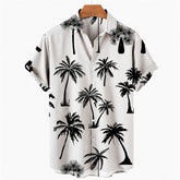 Hawaiian Printed Loose Fitting Short Sleeved Shirts